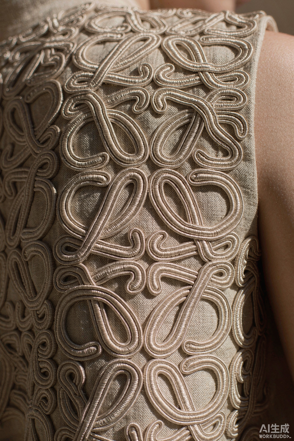Fashion garment embroidery detail