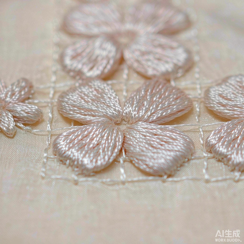 Flat embroidery stitching macro